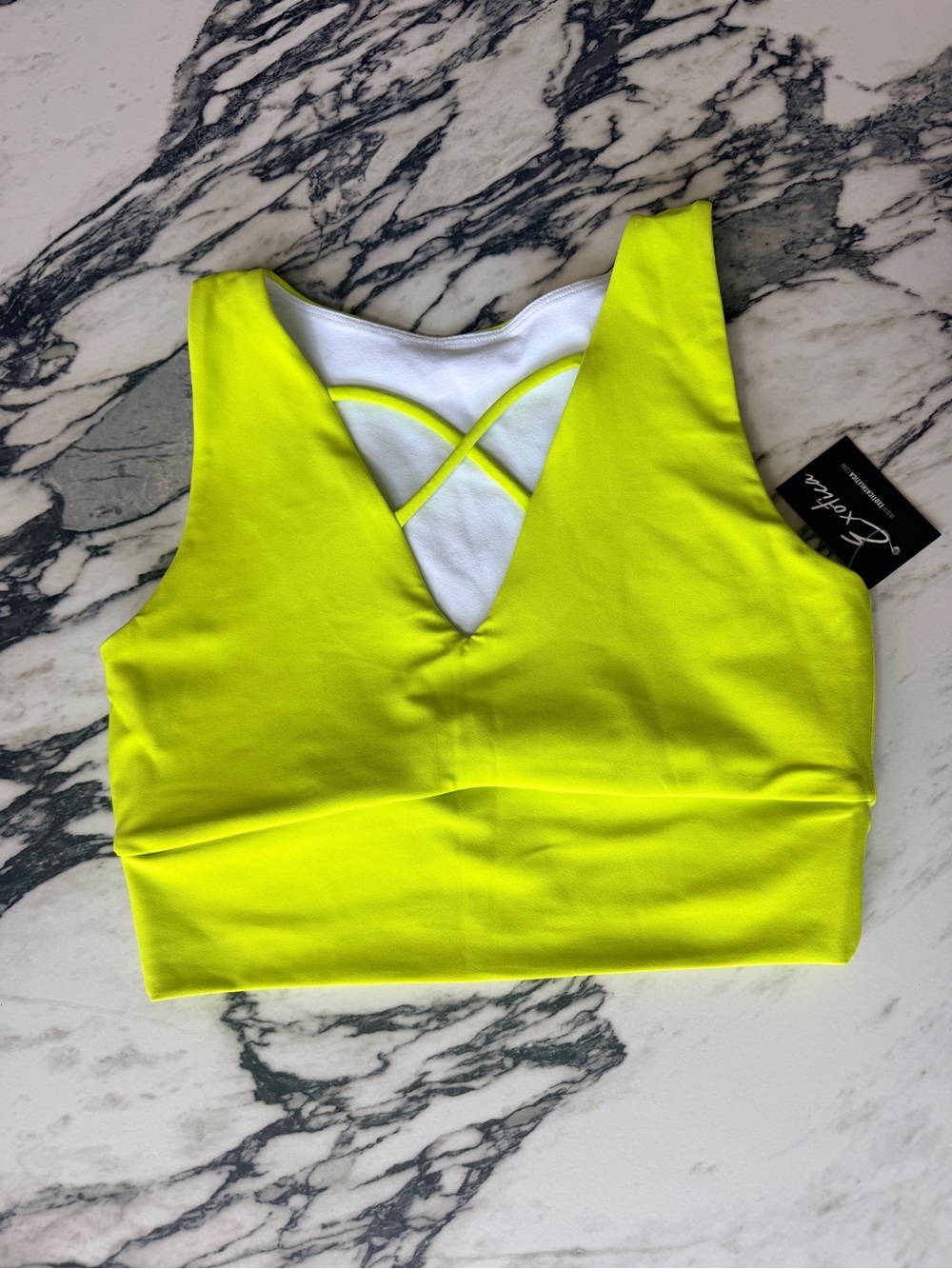 Exotica ExoticAthletica Neon Yellow Performance Reversible Comfort Crop Top